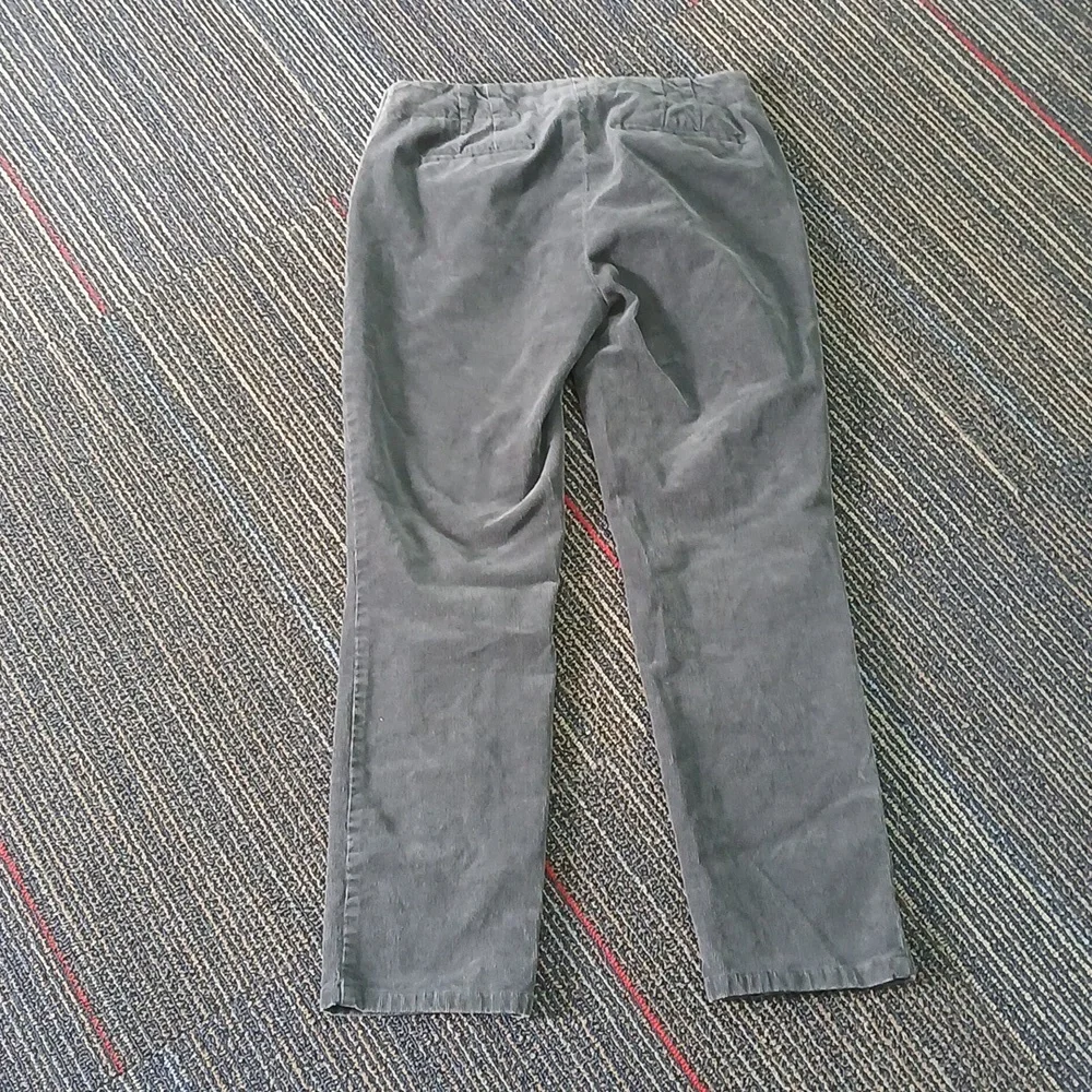 Talbots Heritage Corduroy Chino Pants Gray Flat Front Tapered Womens 4P petite - Picture 4 of 6